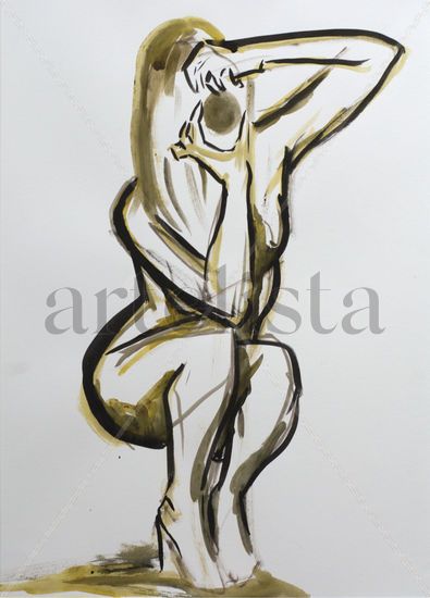 Selfie 006 Ink Paper Nude Paintings