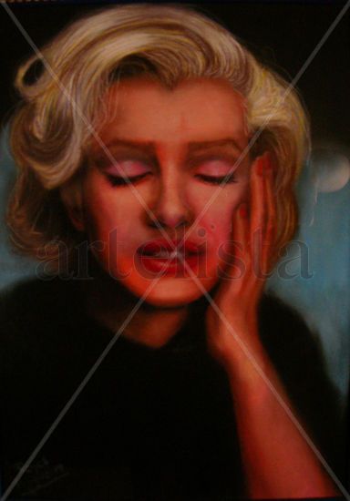 EL SUEÑO DE MARILYN Pastel Papel Retrato