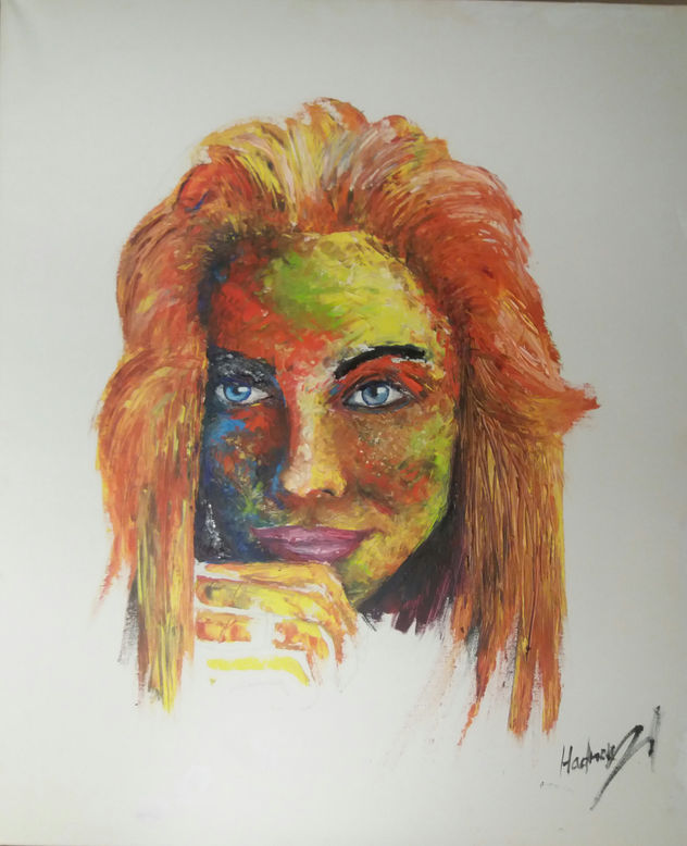 Redhead". Obra a oleo, original y firmada. 2019