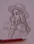 chica encantada por su atuendo