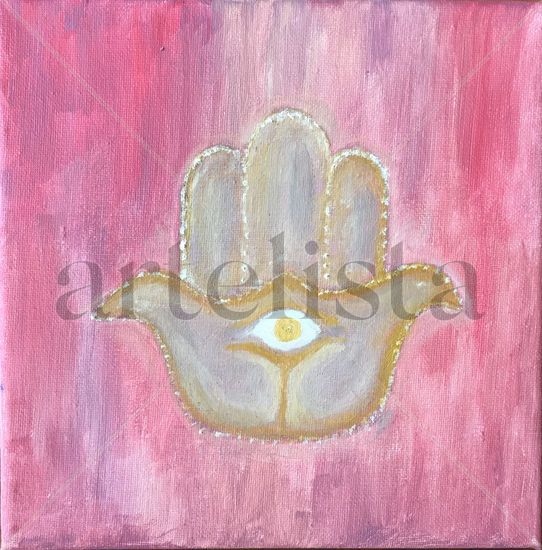 Fatimamirian Pink-Golden Oil Canvas Others