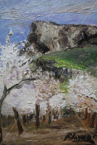 Almendros a pie de montaña Oil Canvas Landscaping