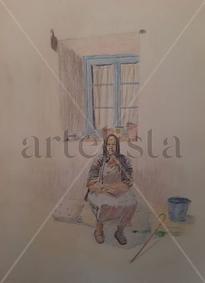 abuela Lápiz (a color) Papel Figura