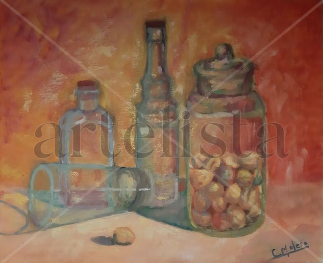 bodegon con nueces Oil Canvas Still Life Paintings