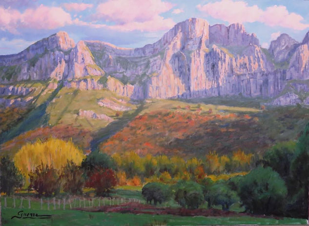 Anzo de Mena. La Peña en Otoño. Oil Canvas Landscaping