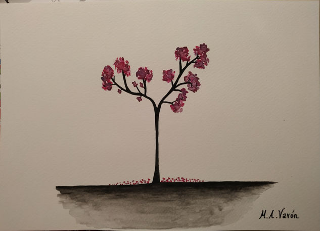 La soledad del árbol Watercolour Paper Floral Painting