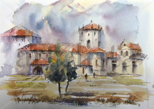 Santo Toribio de Liebana Watercolour Paper Landscaping