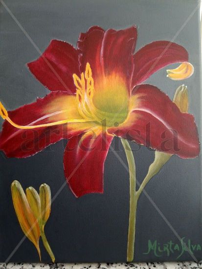 "FLOR profunda" Acrylic Canvas Floral Painting