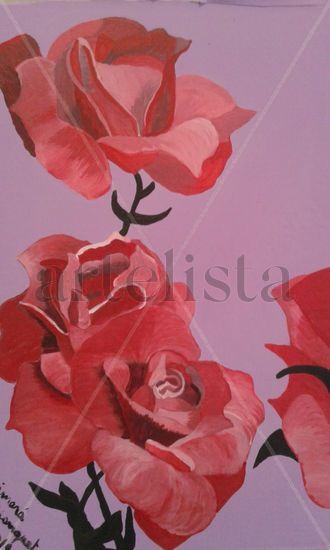 Rosas rojas Acrílico Otros Floral