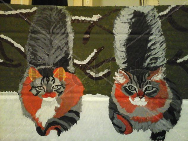 Gatos del bosque Noruego Acrylic Others Animals