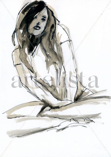 Cuerpo 012 Ink Paper Figure Painting