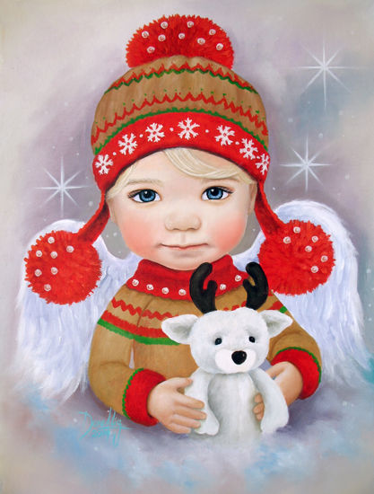 Angel de Navidad 4 Oil Canvas Figure Painting