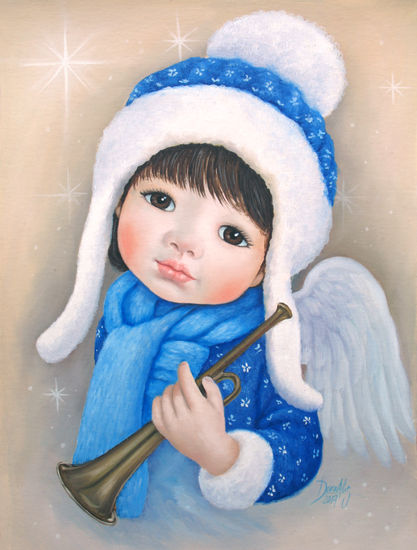 Angel de Navidad 6 Óleo Lienzo Figura