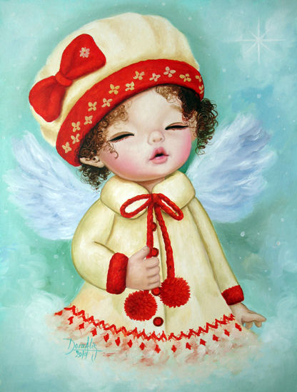 Angel de Navidad 7 Oil Canvas Figure Painting