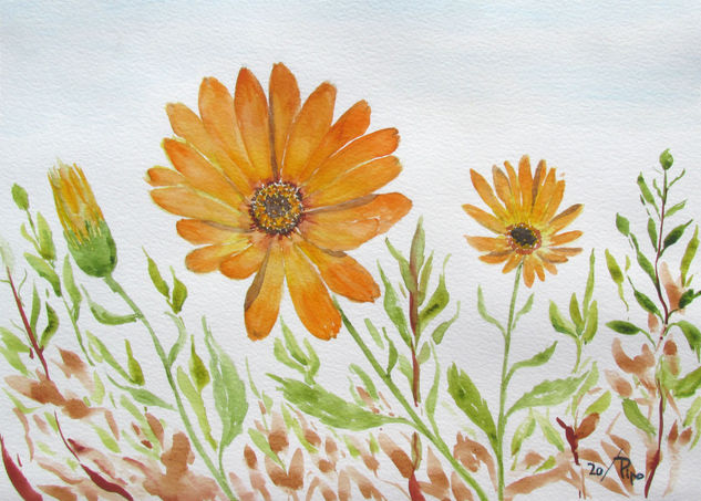 preprimavera Watercolour Paper Floral Painting