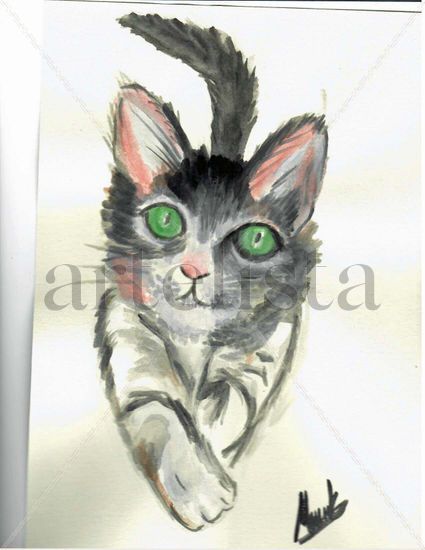 Gato Watercolour Paper Animals