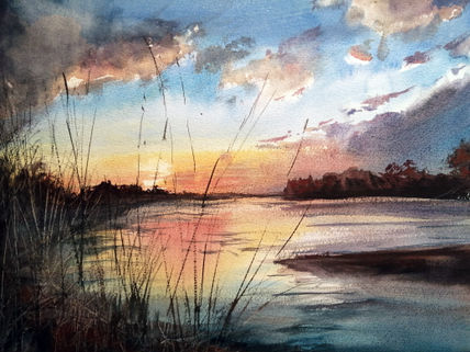 Atardecer en la laguna