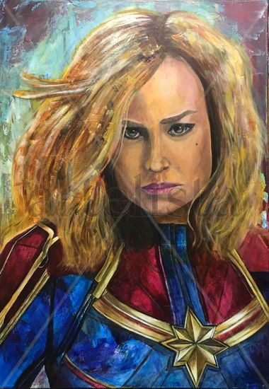 Capitana Marvel Acrílico Lienzo Retrato