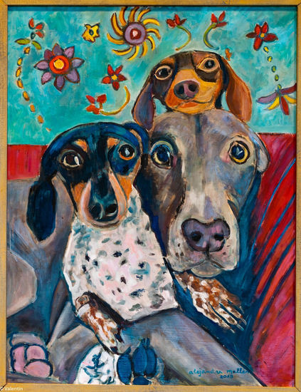 Revoltijo de perros Oil Panel Animals