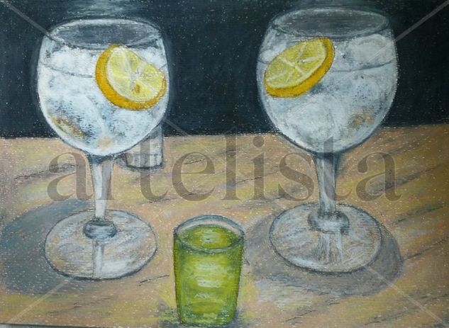 Quieres una copa? Pastel Paper Still Life Paintings