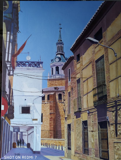 Iglesia manzanares (Ciudad real) Oil Canvas Landscaping