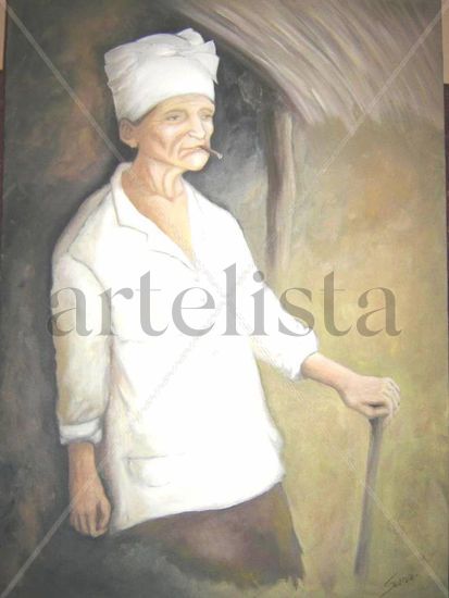 La Abuela Óleo Lienzo Figura