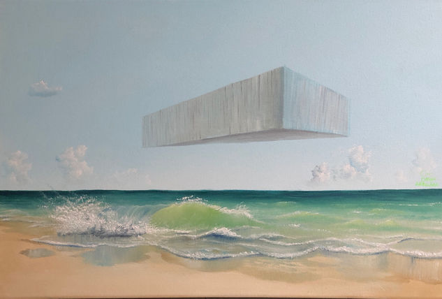 monumento en la playa Oil Canvas Marine Painting