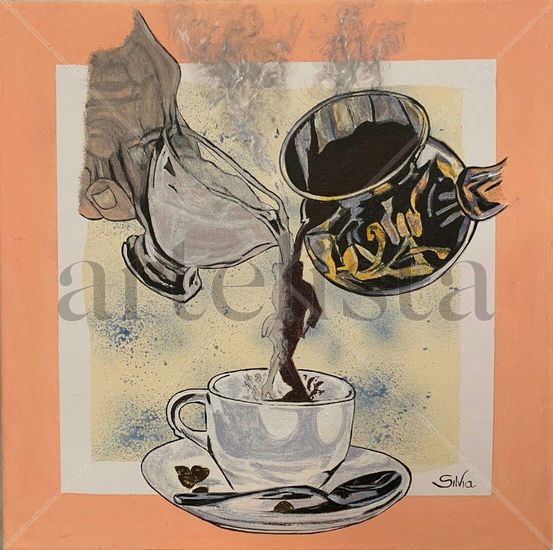 La danza del café con leche Acrylic Canvas Still Life Paintings