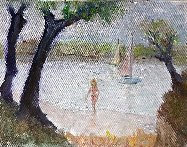 paisaje con lago