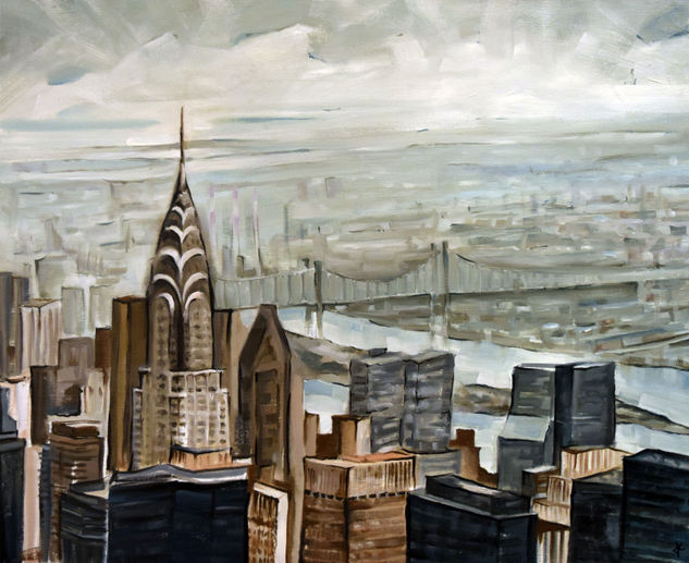 Nueva York desde el Empire State Oil Canvas Landscaping