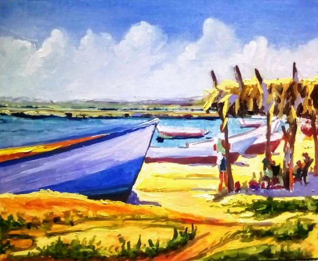 PLAYA LOS COCOS Oil Canvas Marine Painting