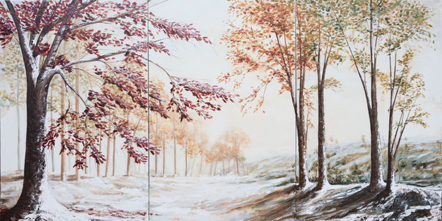 Llega el invierno Acrylic Canvas Landscaping