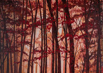 Bosque en rojos