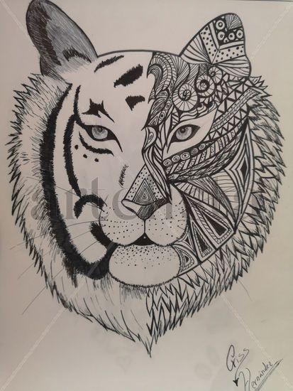 Tigre mandala Ink