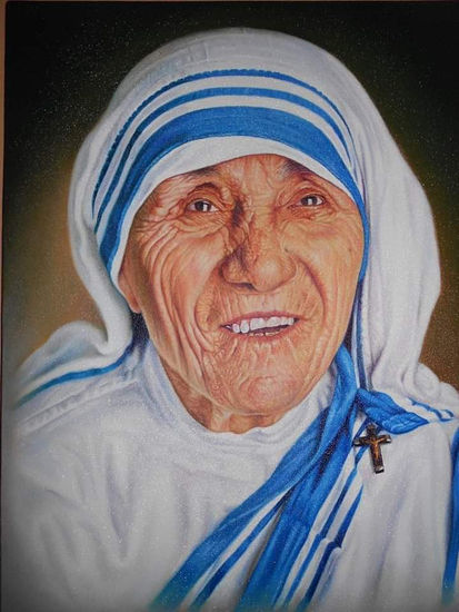 Madre teresa Óleo Lienzo Retrato