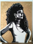 Retrato Whitney Houston Con técnica hilorama