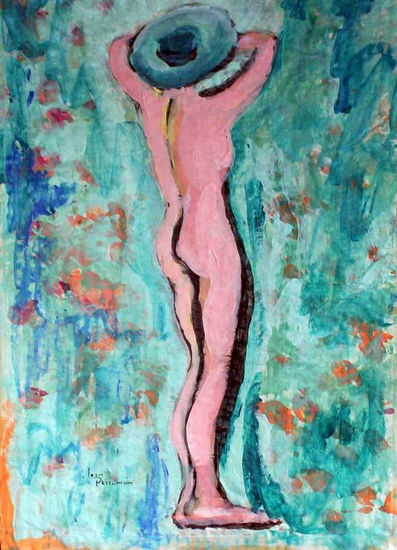 DESNUDO 4 2007 ACRILICO Acrylic Paper Figure Painting