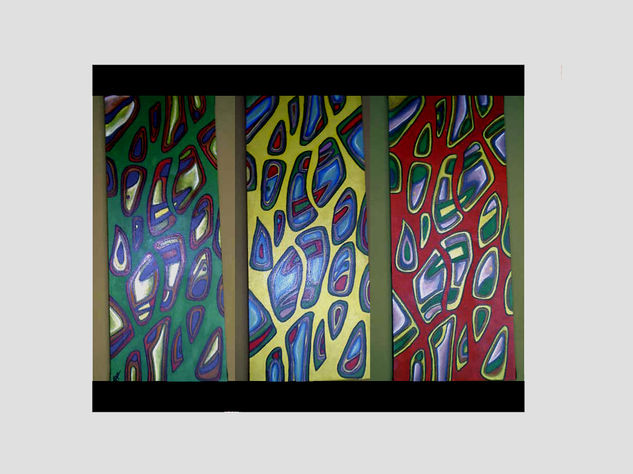 TRIO DE COLORES Acrylic Canvas Figure Painting