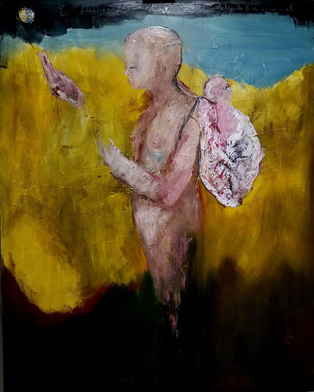 TE BUSCARÉ OTRO PLANETA.- 120x150cm. Oil Canvas Figure Painting