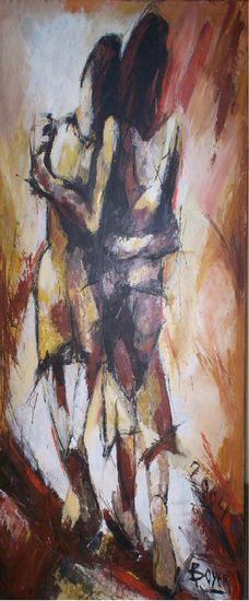 Caminantes Media Mixta Lienzo Figura