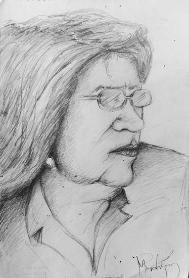 retrato de silvia, año 2015, constitucion, chile. Graphite