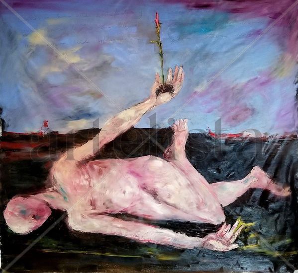 Num.9.- 200cm x 200cm Oil Canvas Figure Painting