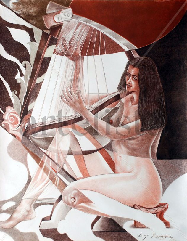 Desnudo con Arpa Egipcia