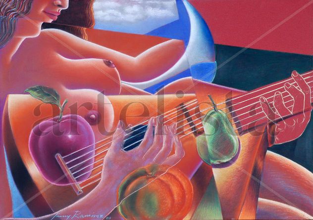 Desnudo con Mandolina