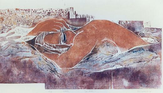 La Siesta Woodcut