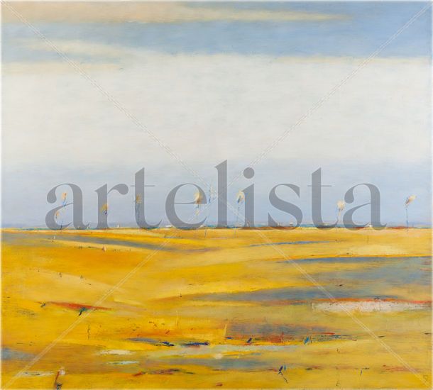 Landscape With Yellow Fields Óleo Lienzo Paisaje