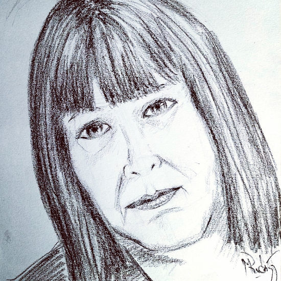 Retrato de mariela , año 2015, constitucion, chile. Carboncillo