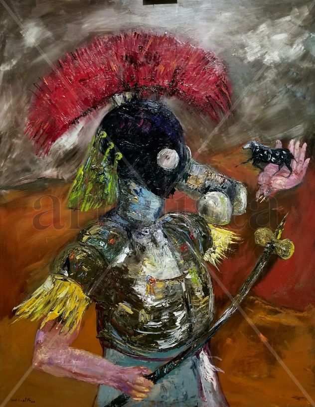 GENERAL SIN AIRE Y SIN CABALLO.- 120cm x 116cm