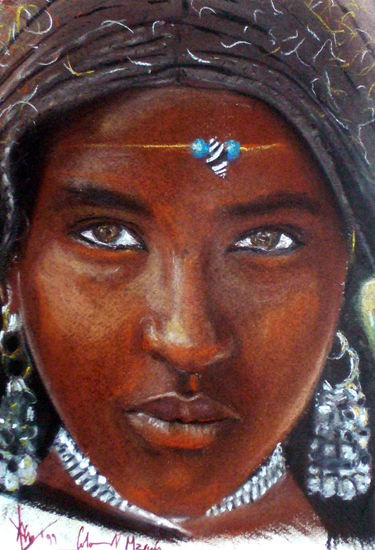 retrato 1997 Pastel Paper Portrait