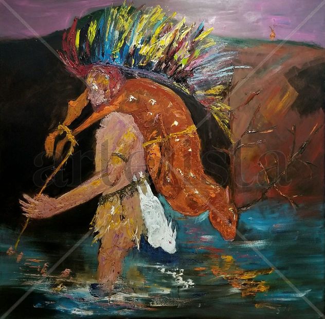 VEO DESDE LA COLINA COMO SE LLEVAN A MI MADRE.- 150x150cm.